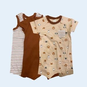 Nordstrom Brown and Cream Kids Bodysuits